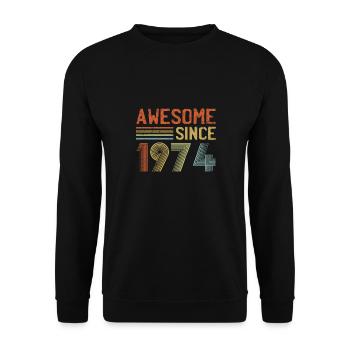 50th Birthday Vintage 1974 Classic Birthday 50 Yea - Unisex Sweatshirt - black - Front - Alina (178cm) & Michal (187cm)