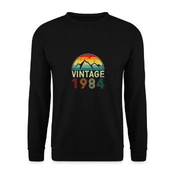 40th Birthday Vintage 1984 Classic Birthday 40 Yea - Unisex Sweatshirt - black - Front - Alina (178cm) & Michal (187cm)