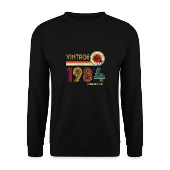 40th Birthday Vintage 1984 Classic Birthday 40 Yea - Unisex Sweatshirt - black - Front - Alina (178cm) & Michal (187cm)