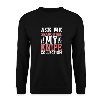 Posez-moi des questions sur ma collection de couteaux Hobby Knife Colle - Sweat-shirt Unisexe - noir - Devant - Alina (178cm) & Michal (187cm)