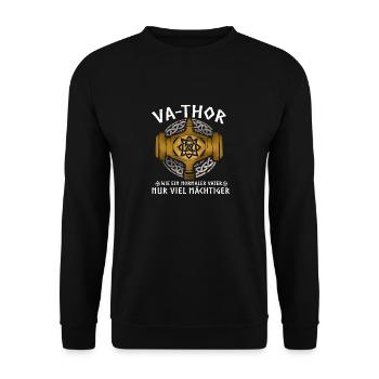 Vathor - Fête des pères Cadeau Fête des Pères Viking - Sweat-shirt Unisexe - noir - Devant - Alina (178cm) & Michal (187cm)