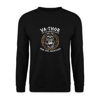 Vathor - Fête des pères Cadeau Fête des Pères Viking - Sweat-shirt Unisexe - noir - Devant - Alina (178cm) & Michal (187cm)