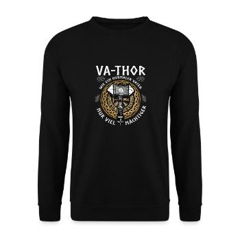 Vathor - Fête des pères Cadeau Fête des Pères Viking - Sweat-shirt Unisexe - noir - Devant - Alina (178cm) & Michal (187cm)