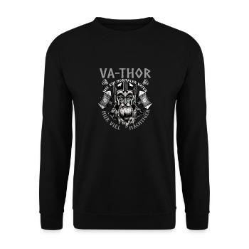 Vathor - Fête des pères Cadeau Fête des Pères Viking - Sweat-shirt Unisexe - noir - Devant - Alina (178cm) & Michal (187cm)