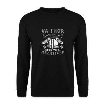 Vathor - Father's Day Father's Day Gift Viking - Unisex Sweatshirt - black - Front - Alina (178cm) & Michal (187cm)