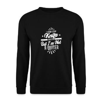 Je pourrais arrêter de collectionner les couteaux Hobby Knife Collecto - Sweat-shirt Unisexe - noir - Devant - Alina (178cm) & Michal (187cm)
