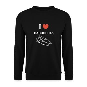 Slippers Humor - Unisex Sweatshirt - black - Front - Alina (178cm) & Michal (187cm)