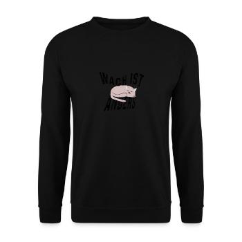 Wach ist irgendwie anders! - Unisex Pullover - Schwarz - Vorne - Alina (178cm) & Michal (187cm)