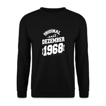 Dezember 1968 Original seit 55 Jahren Mann Frau - Unisex Pullover - Schwarz - Vorne - Alina (178cm) & Michal (187cm)