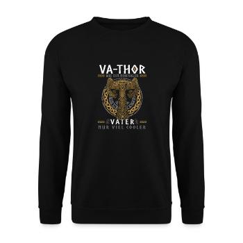 Vathor - Fête des pères Cadeau Fête des Pères Viking - Sweat-shirt Unisexe - noir - Devant - Alina (178cm) & Michal (187cm)