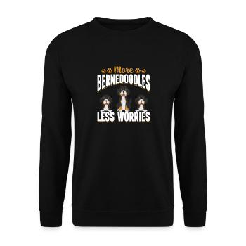 Bernedoodle Dog - Unisex Sweatshirt - black - Front - Alina (178cm) & Michal (187cm)