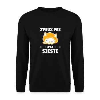 J'ai sieste - Sweat-shirt Unisexe - noir - Devant - Alina (178cm) & Michal (187cm)