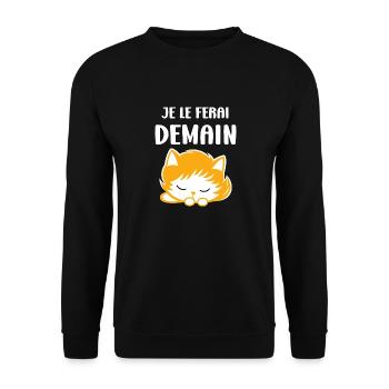 Je le ferai demain - Sweat-shirt Unisexe - noir - Devant - Alina (178cm) & Michal (187cm)