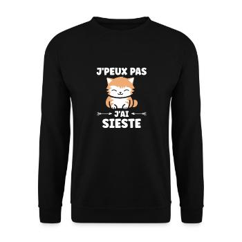 J'ai sieste - Sweat-shirt Unisexe - noir - Devant - Alina (178cm) & Michal (187cm)