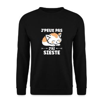 J'ai sieste - Sweat-shirt Unisexe - noir - Devant - Alina (178cm) & Michal (187cm)