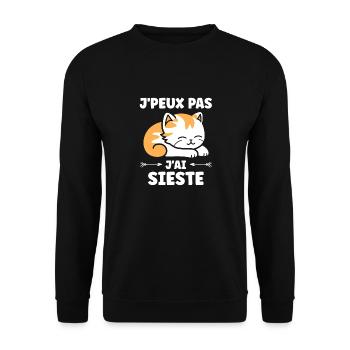 J'ai sieste - Sweat-shirt Unisexe - noir - Devant - Alina (178cm) & Michal (187cm)