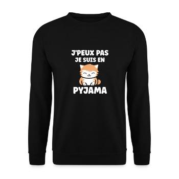 Je peux pas je suis en pyjama - Sweat-shirt Unisexe - noir - Devant - Alina (178cm) & Michal (187cm)