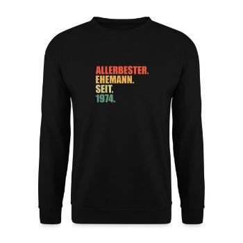 Best husband since 1974 50th wedding anniversary - Unisex Sweatshirt - black - Front - Alina (178cm) & Michal (187cm)