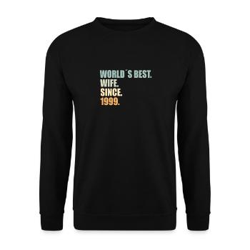 Best wife since 1999 25th wedding anniversary - Unisex Sweatshirt - black - Front - Alina (178cm) & Michal (187cm)
