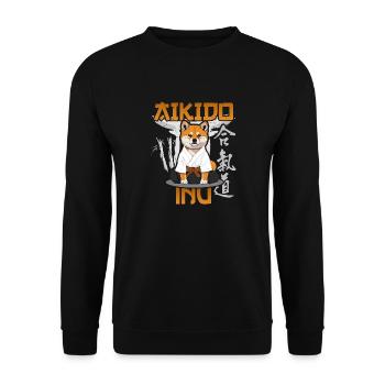 aikido inu akita inu funny aikido japanese mma - Unisex Sweatshirt - black - Front - Alina (178cm) & Michal (187cm)
