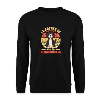 Bernedoodle Dog - Unisex Sweatshirt - black - Front - Alina (178cm) & Michal (187cm)