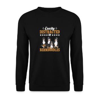 Bernedoodle Hund - Unisex Pullover - Schwarz - Vorne - Alina (178cm) & Michal (187cm)