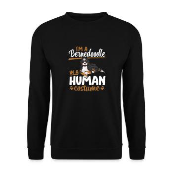 Bernedoodle Dog - Unisex Sweatshirt - black - Front - Alina (178cm) & Michal (187cm)