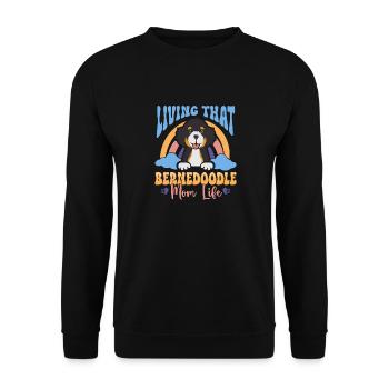 Bernedoodle Hund - Unisex Pullover - Schwarz - Vorne - Alina (178cm) & Michal (187cm)