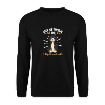 Chien Bernedoodle - Sweat-shirt Unisexe - noir - Devant - Alina (178cm) & Michal (187cm)