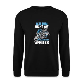 Angler Fishing Fishing Rod Fishing - Unisex Sweatshirt - black - Front - Alina (178cm) & Michal (187cm)