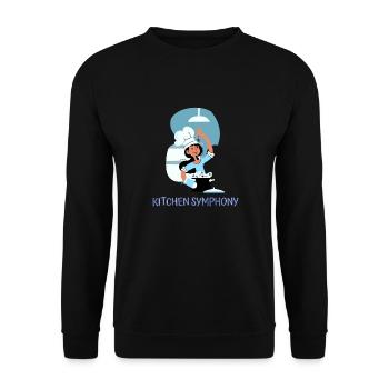 Chef Cook Kitchen Culinary Retro Bake Restaurant - Unisex Sweatshirt - black - Front - Alina (178cm) & Michal (187cm)