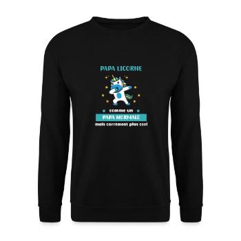 Dad Unicorn Dad Normal Dad Gift Dad - Unisex Sweatshirt - black - Front - Alina (178cm) & Michal (187cm)