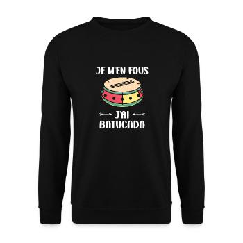 Humour tambour batucada - Sweat-shirt Unisexe - noir - Devant - Alina (178cm) & Michal (187cm)