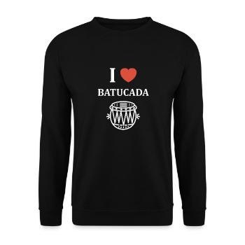 Batucada Drum Humor - Unisex Pullover - Schwarz - Vorne - Alina (178cm) & Michal (187cm)