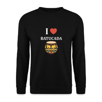 Batucada Drum Humor - Unisex Sweatshirt - black - Front - Alina (178cm) & Michal (187cm)