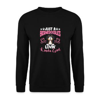 Chien Bernedoodle - Sweat-shirt Unisexe - noir - Devant - Alina (178cm) & Michal (187cm)
