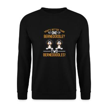 Bernedoodle Dog - Unisex Sweatshirt - black - Front - Alina (178cm) & Michal (187cm)