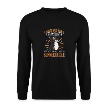 Chien Bernedoodle - Sweat-shirt Unisexe - noir - Devant - Alina (178cm) & Michal (187cm)