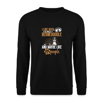 Bernedoodle Hund - Unisex Pullover - Schwarz - Vorne - Alina (178cm) & Michal (187cm)