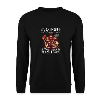 Vathor - Father's Day Father's Day Gift Viking - Unisex Sweatshirt - black - Front - Alina (178cm) & Michal (187cm)