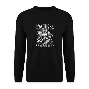 Vathor - Father's Day Father's Day Gift Viking - Unisex Sweatshirt - black - Front - Alina (178cm) & Michal (187cm)