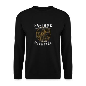 Vathor - Fête des pères Cadeau Fête des Pères Viking - Sweat-shirt Unisexe - noir - Devant - Alina (178cm) & Michal (187cm)