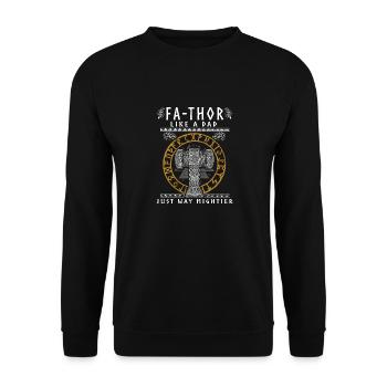 Vathor - Fête des pères Cadeau Fête des Pères Viking - Sweat-shirt Unisexe - noir - Devant - Alina (178cm) & Michal (187cm)
