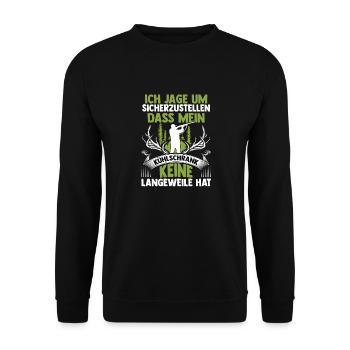 Chasse, Chasse, Cerf, Chasse, Sanglier, Chasseur, Chasseur - Sweat-shirt Unisexe - noir - Devant - Alina (178cm) & Michal (187cm)