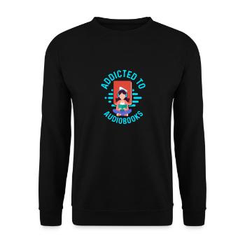 Audiobook Junkie : Perdu dans la narration - Sweat-shirt Unisexe - noir - Devant - Alina (178cm) & Michal (187cm)