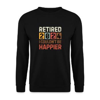 RETIRED 2024 I COULDN'T BE HAPPIER retirement gift - Unisex Sweatshirt - black - Front - Alina (178cm) & Michal (187cm)