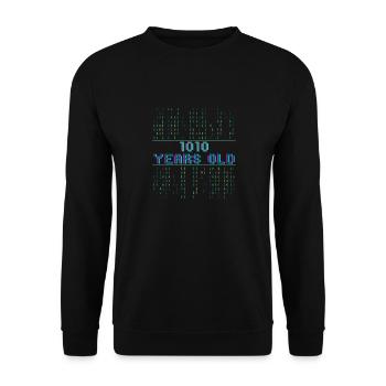 10th birthday 10 years old binary code coder - Unisex Sweatshirt - black - Front - Alina (178cm) & Michal (187cm)