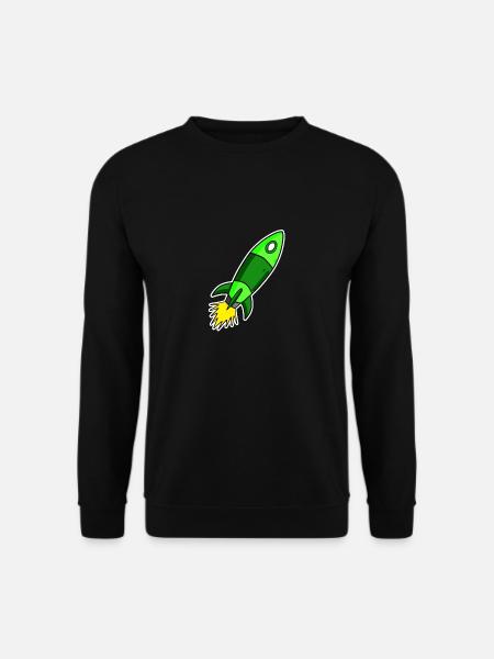 Motif Fusée - Fusée Verte - Sweat-shirt Unisexe - noir