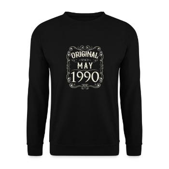 Vintage - Original depuis mai 1990 Anniversaire - Sweat-shirt Unisexe - noir - Devant - Alina (178cm) & Michal (187cm)