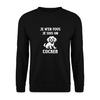 Chien cocker - Sweat-shirt Unisexe - noir - Devant - Alina (178cm) & Michal (187cm)